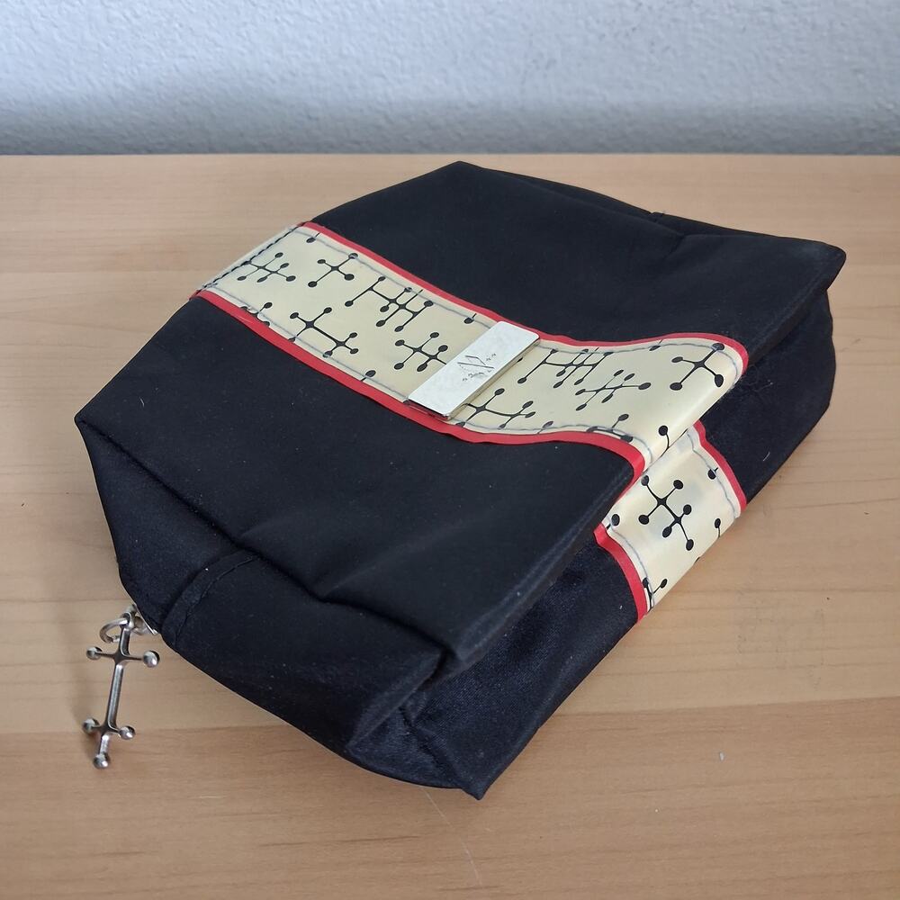 Vintage American Airlines Travel Bag MCM Eames Dot Pattern Zipper Pouch Black